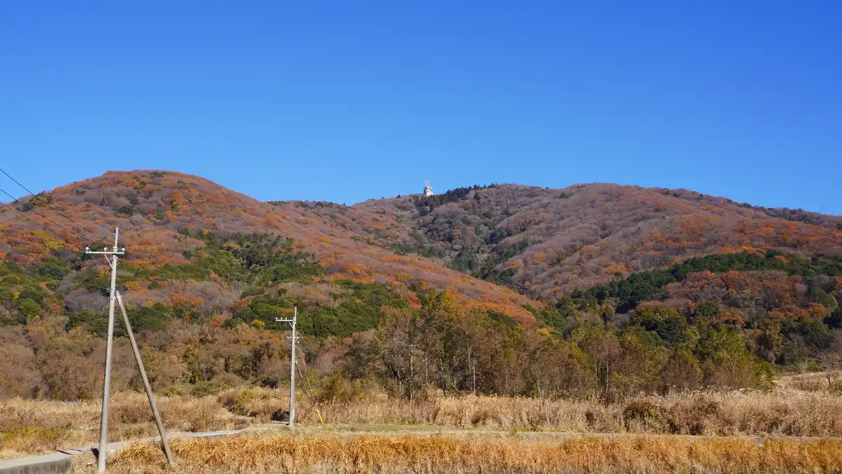 筑波山地の宝篋山の紅葉景観写真