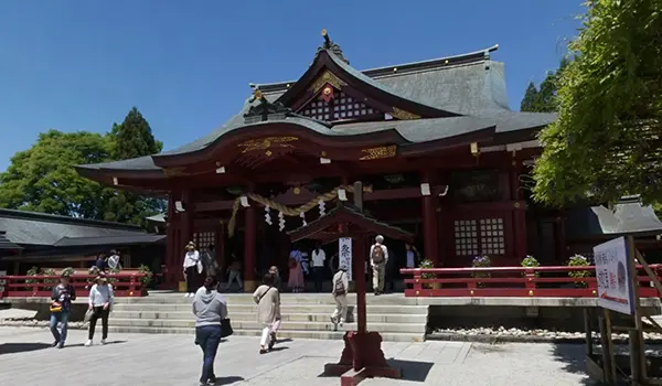 笠間市の笠間稲荷神社の拝殿景観写真