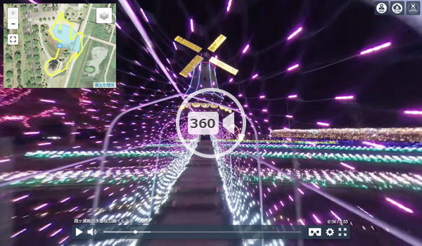 土浦市の観光スポット360度VR動画の霞ヶ浦総合公園イルミネーション