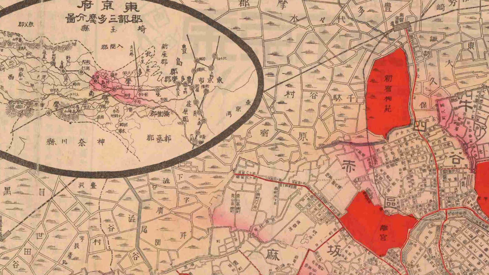 明治41年東京市発行の地図