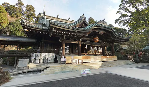 つくば市の筑波山神社の拝殿景観写真