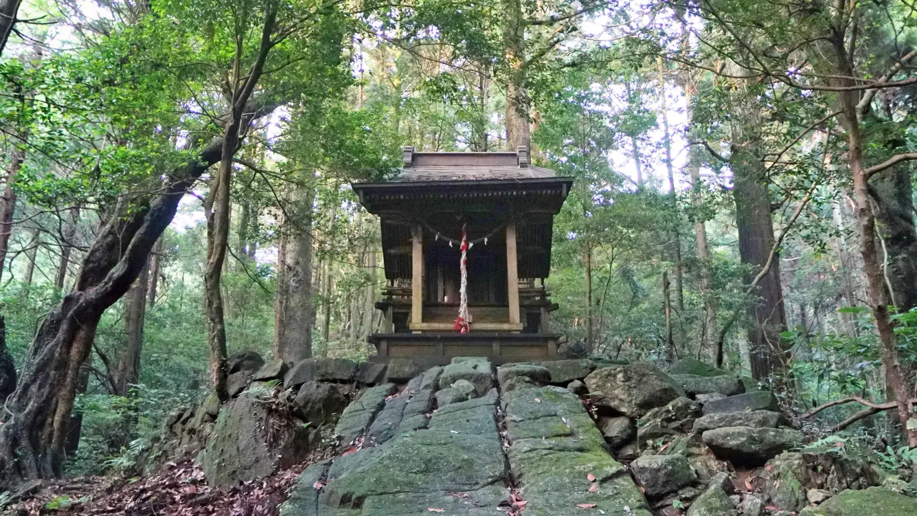 筑波山の白瀧神社の入口付近の景観写真