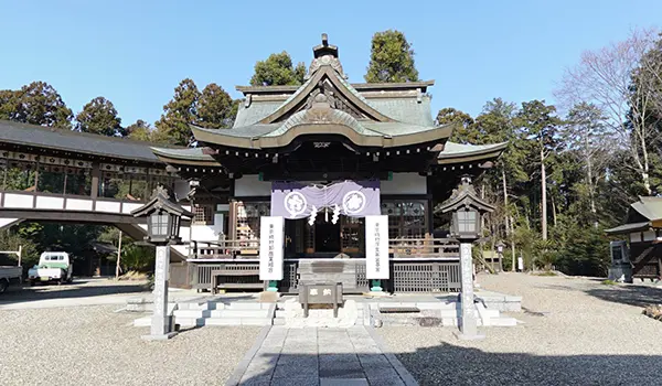 那珂市の静神社の拝殿景観写真