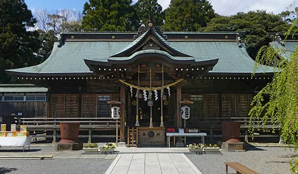 水戸市の吉田神社の拝殿景観写真